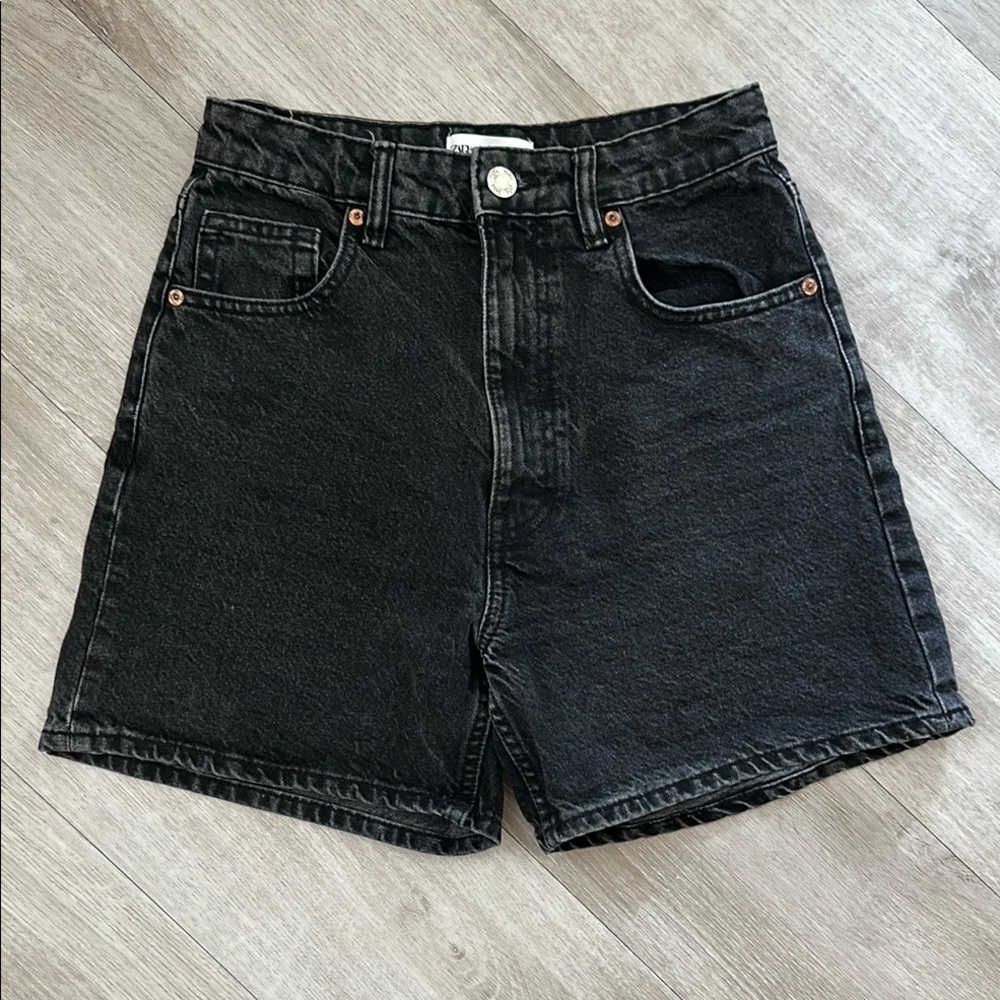 Zara Black Denim Shorts